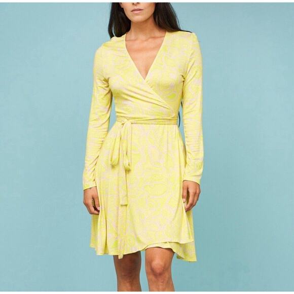 Rhode Maxine Wrap Dress Pastel Abstract Squiggle V-Neck Jersey Size Small NEW! - Picture 1 of 12